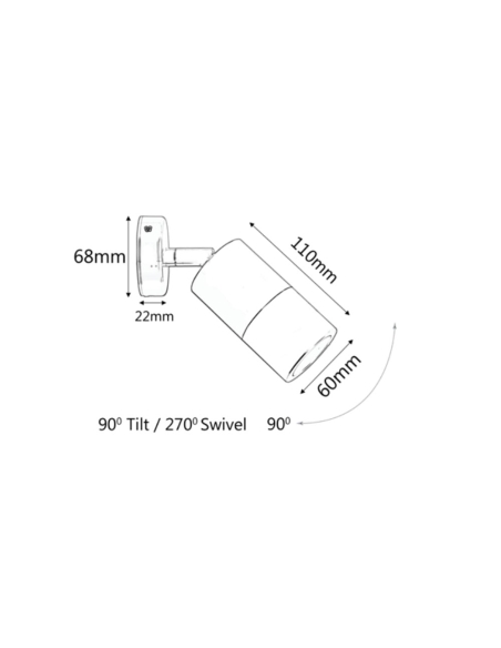 PM1AWH - MR16 Exterior Wall Pillar Spot Lights PM1AWH