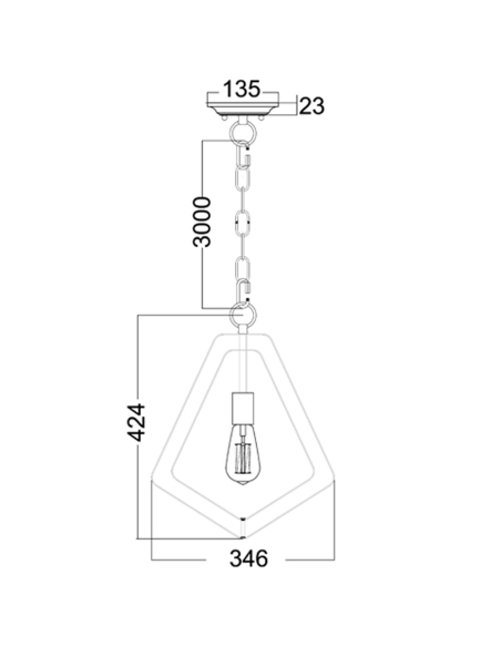 PENDANT ES (max 60W HAL) X 1 Polished Nickel ORBITA3