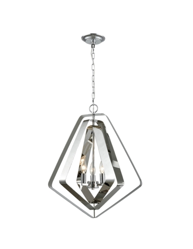 PENDANT SES X 3 Polished Nickel Hardware with SS OD505mm x H565mm 3m cable & chain WTY 1YR