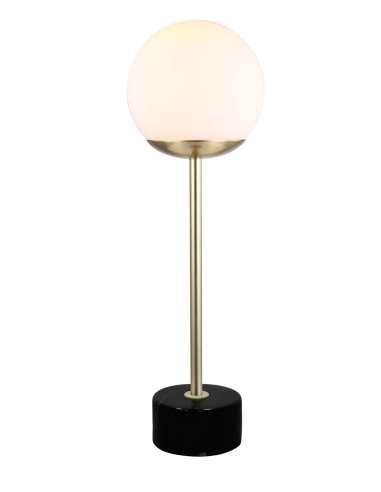 Oriel Milton Art Deco Table Lamp Marble / Antique Brass - OL93651AB
