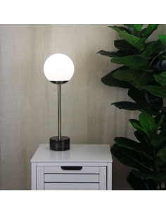 Oriel Milton Art Deco Table Lamp Marble / Antique Brass - OL93651AB 2