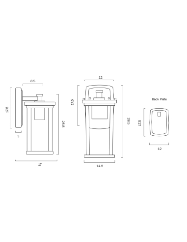 REESE EX135-BK - REESE 135 EXTERIOR WALL LIGHT - REESE EX135-BK