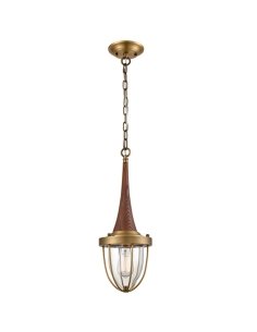 PENDANT ES X 1 Satin Brass Hardware with dark wood and PENDOLO2