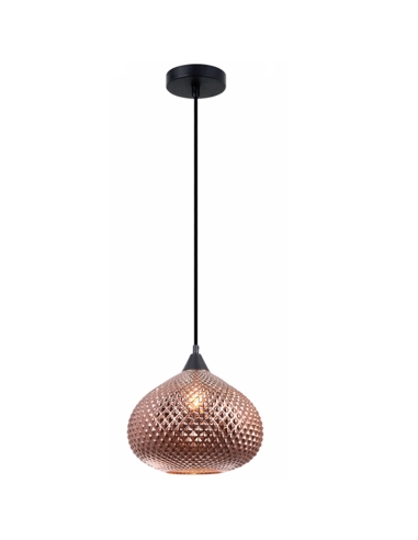PENDANT ES 72W Copper Wine Glass with quadrilateral segment OD290mm x H250mm x 3m cable WTY 1YR