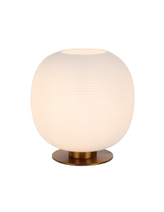 VIKEN Round Table Lamp Antique Gold Iron Opal Matt Glass - VIKEN TL-AGOM