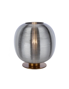 VIKEN Round Table Lamp Antique Gold Iron Chrome Glass - VIKEN TL-AGCH