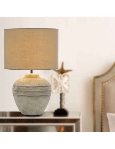 Sierra Table Lamp Grey Ceramic / Grey Fabric - SIERRA TL-GY