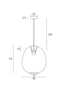 RANA PE40-BK - RANA 40 PENDANT - BLACKRANA PE40-BK 2