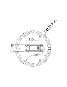 GLOBE LED OYSTER CONVERSION KIT Tri-CCT 24W 120D OD230mm CKTRI03 2