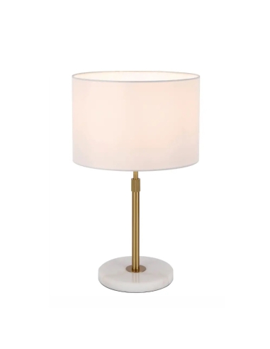 Placin Table Lamp Antique Gold Iron White Marble - PLACIN TL-AGIV