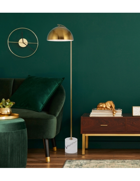 ORTEZ Floor Lamp Light Gold Iron / White Marble - ORTEZ FL-WHAG