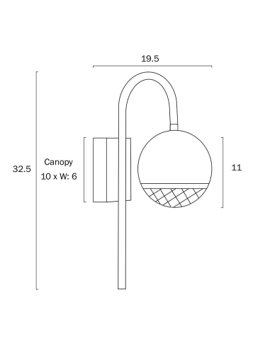 Oneta Exterior Wall Light ARM White Iron - ONETA ONETA WBA-WHCL
