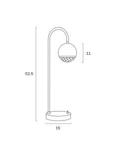 Oneta Table Lamp White Matt Iron Clear Acrylic - ONETA ONETA TL-WHCL 2