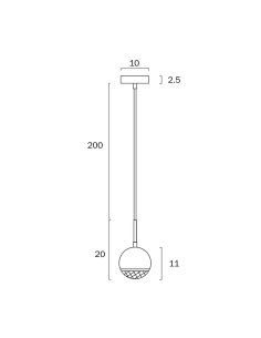 Oneta 1 Light Pendant White - ONETA PE01-WHCLONETA PE01-WHCL 2