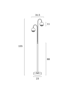 Oneta 2 Light Floor Lamp White - ONETA FL2-WHCLONETA FL2-WHCL 2