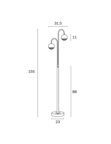 ONETA FL2-WHCL - ONETA 2 LIGHTS FLOOR LAMP - WHITEONETA FL2-WHCL