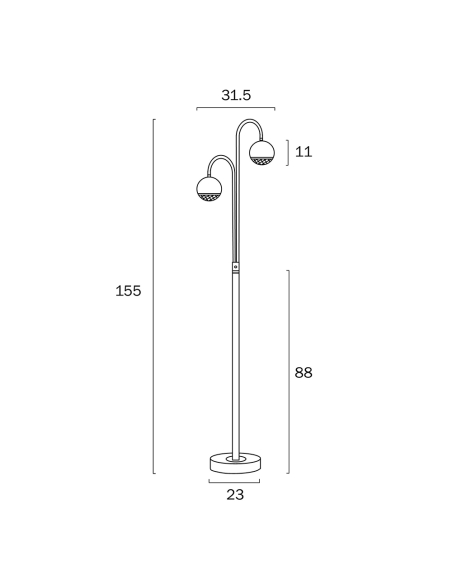 ONETA FL2-WHCL - ONETA 2 LIGHTS FLOOR LAMP - WHITEONETA FL2-WHCL