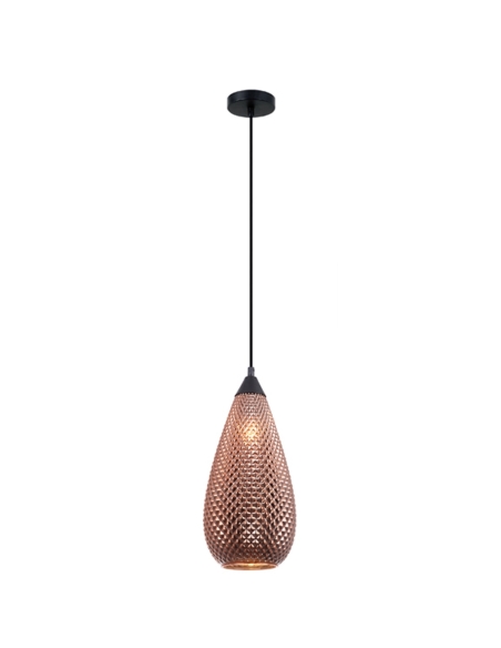 RICTUS5 - RICTUS Bohemian Glass with Quadrilateral Segments Tear Drop Shape Pendant Lights