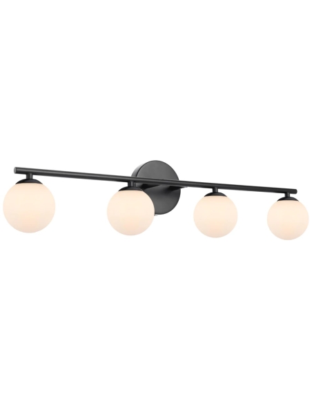 Moran 4 Light Wall Light Black / Opal Matt IP44 - MORAN WB04-BKOP