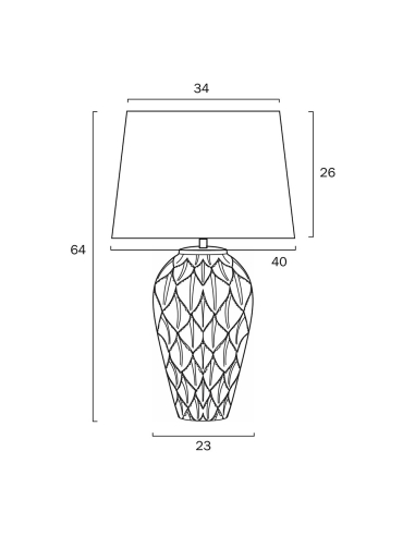 MADRID Table Lamp Red Ceramic / White Fabric - MADRID TL-RDWH