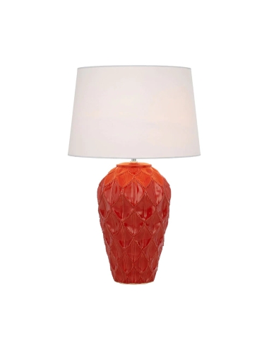 MADRID Table Lamp Red Ceramic / White Fabric - MADRID TL-RDWH