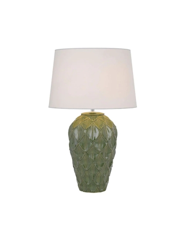 MADRID Table Lamp Green Ceramic / White Fabric - MADRID TL-GNWH