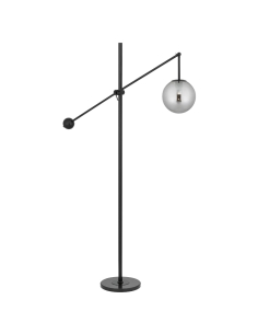 KEMI Floor Lamp Black Marble Iron Smoke Glass - KEMI FL-BKSMKEMI FL-BKSM