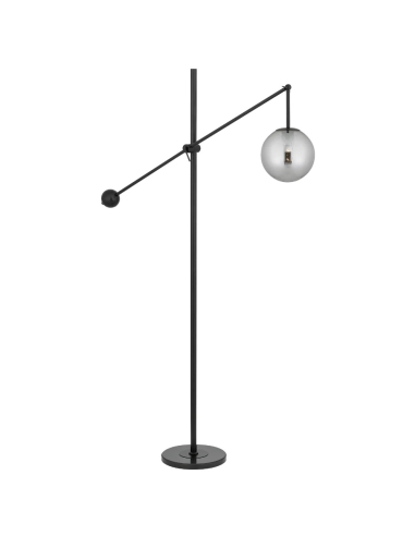 KEMI FL-BKSM - KEMI Floor Lamp Black Marble Iron Smoke Glass