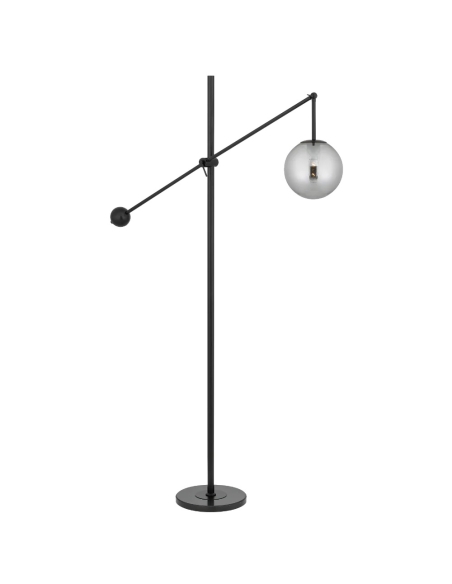 KEMI FL-BKSM - KEMI Floor Lamp Black Marble Iron Smoke Glass