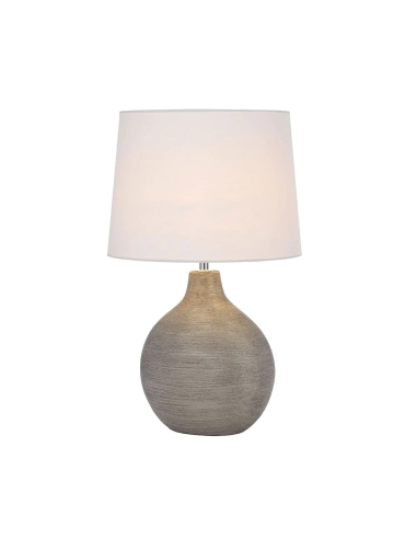 KELLY Table Lamp Light Silver Ceramic / White Fabric - KELLY TL-SLWH