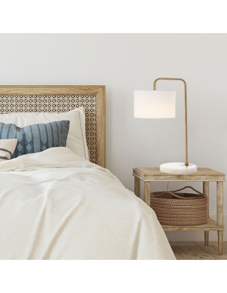 INGRID Table Lamp Light Gold Iron / White Metal - INGRID TL-GDWH