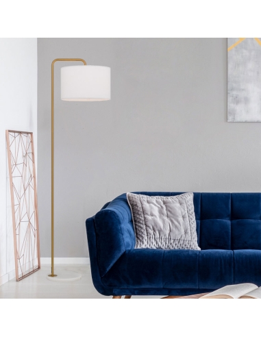 INGRID Floor Lamp Light Gold Iron / White Metal - INGRID FL-GDWH