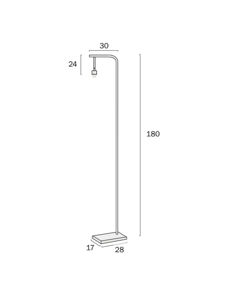 RANA Floor Lamp Base Only White - FL BASE 1800-WHFL BASE 1800-WH