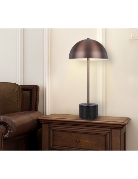 Domez Table Lamp Antique Gold Iron Black Terrazzo DOMEZ TL-BKMBZ
