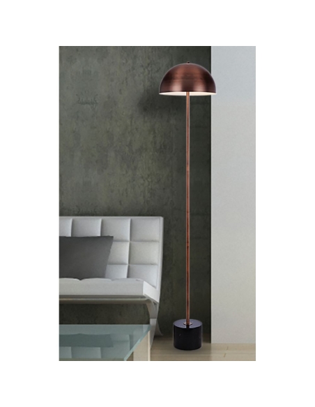 DOMEZ Floor Lamp Antique Gold Iron Black Marble - DOMEZ FL-BKMAG