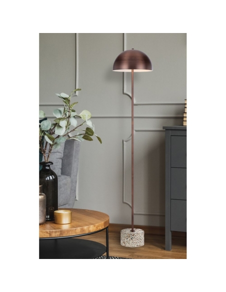 DOMEZ Floor Lamp Bronze Iron White Terrazzo - DOMEZ FL-WHTRZBZ