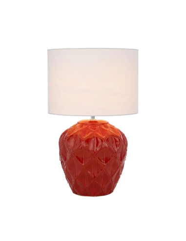 DIAZ Table Lamp Light Red Ceramic / White Fabric - DIAZ TL-RDWH