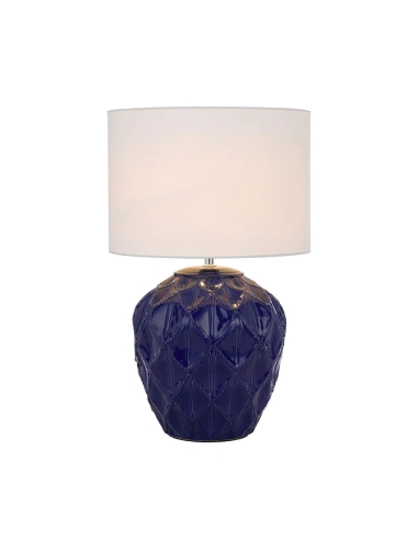 DIAZ Table Lamp Light Blue Ceramic / White Fabric - DIAZ TL-BLWH