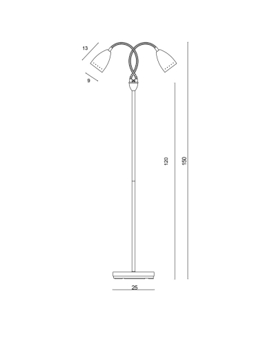 SL98822BC - Stan Twin Floor Lamp Brushed ChromeSL98822BC