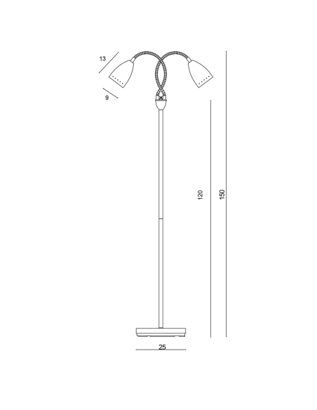 SL98822BC - Stan Twin Floor Lamp Brushed ChromeSL98822BC