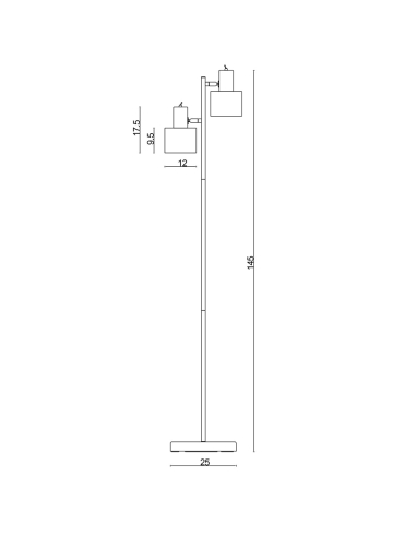 SL98787/2BC - Ari Twin Floor Lamp Black With Br SL98787/2BC