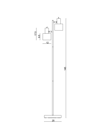 SL98787/2BC - Ari Twin Floor Lamp Black With Br SL98787/2BC