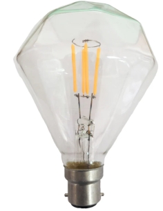GLOBE LED CARBON LOOK DIAMOND  BC (CLR) 3.5W 2200K 360D CF7