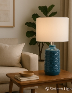 AGRA CERAMIC TABLE LAMP 25wE27max H:425 D:280 BLUE/WHITEAGRA TL-BLWH 2