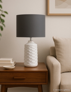 AGRA CERAMIC TABLE LAMP 25wE27max H:425 D:280 WHITE/GREYAGRA TL-WHGY 2