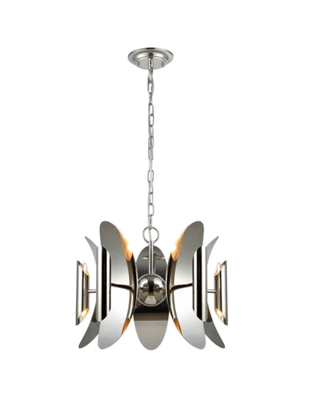 STRATO1 - STRATO Abstract Polished Nickel Hardware with Stainless Steel Pendant Light