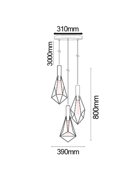 WHITEBAND2X3 - BLACKBAND & WHITEBAND Pendant WHITEBAND2X3