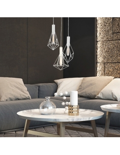 WHITEBAND2X3 - BLACKBAND & WHITEBAND Pendant Light 3x Bird WHITEBAND2X3 2