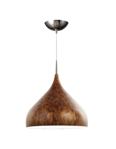 PENDANT ES 60W BURL WOOD DOME OD420mm x H370mm 3m cable WTY 1YR