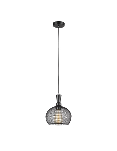 PENDANT ES 72W BLK SML MESH WINE GLASS SML OD190mm x H225mm 3m cable WTY 1YR